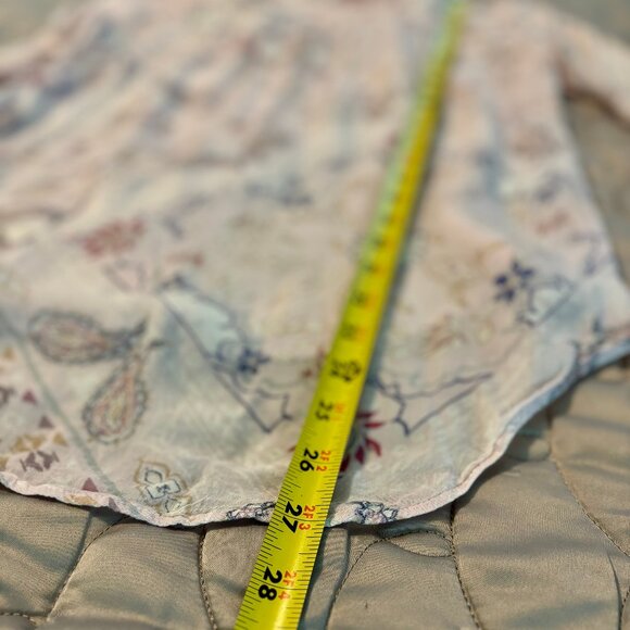 Anthropologie Cloth & Stone Paisley Sheer Button Down Pink Top Women S - Picture 10 of 10